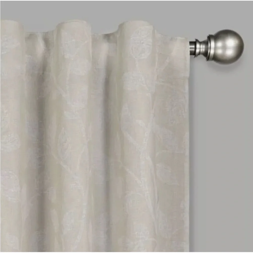 Eclipse Nora Botanical Rod Pocket Curtains for Bedroom, Single Panel, 50